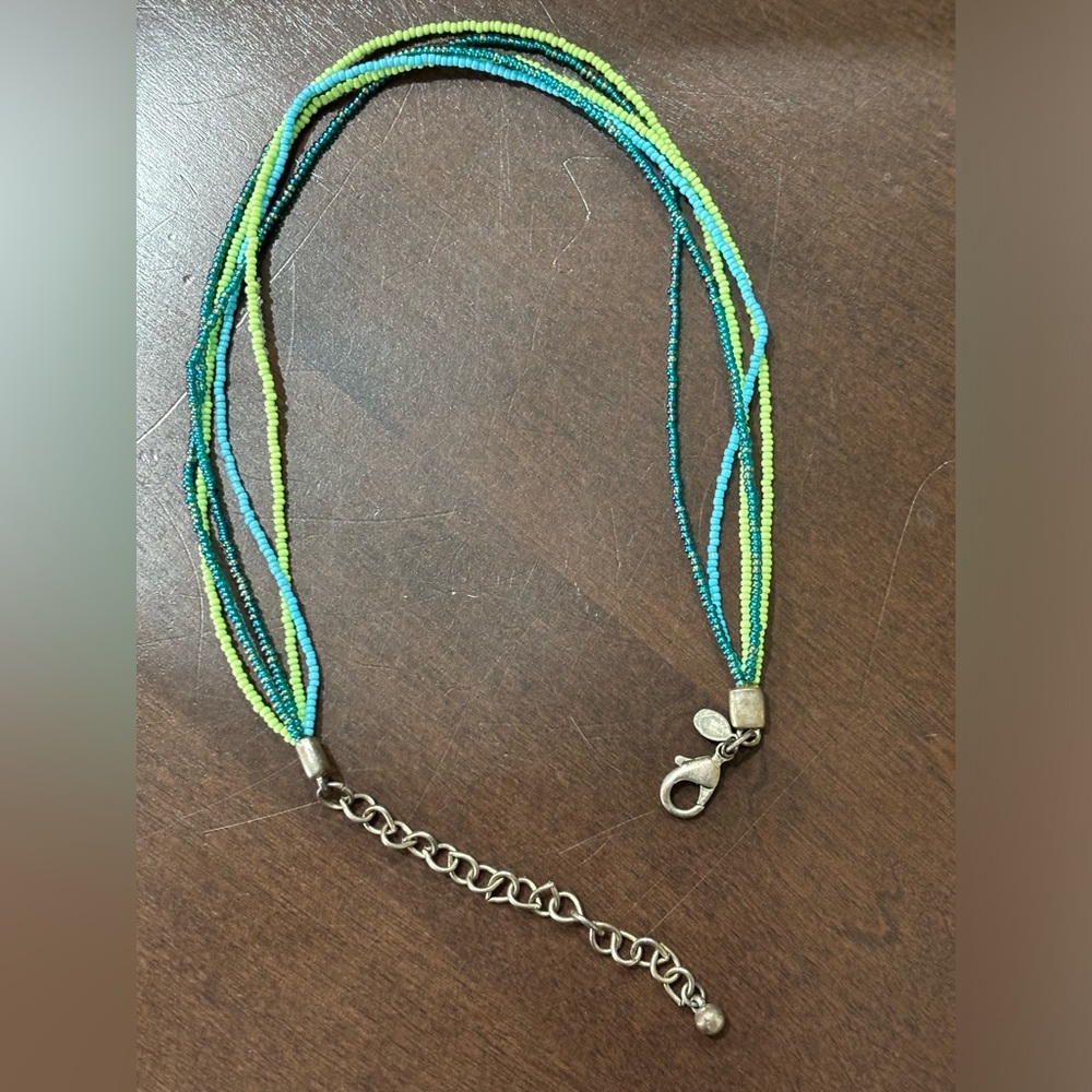Chicos green & blue beaded necklace